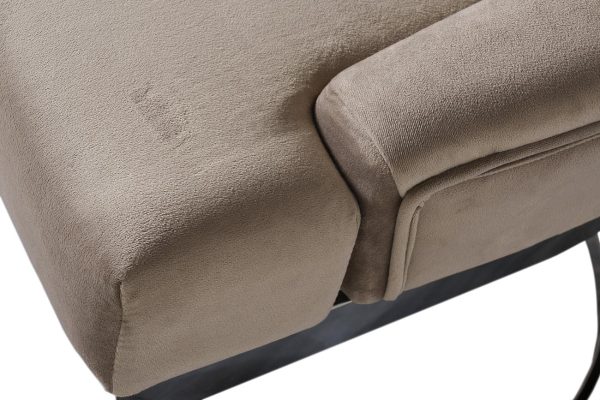 76AR-6210-BGR Стул велюр бежево-серый/темный хром 65*61*93см — изображение 4