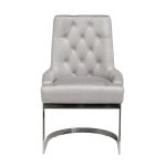 76AR-62105 Стул велюр светло-серый/хром 65*61*93см