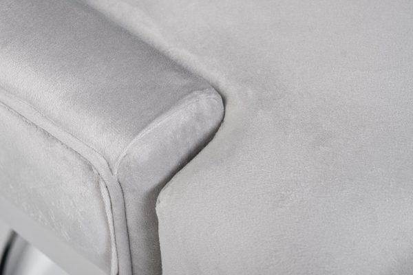 76AR-62105 Стул велюр светло-серый/хром 65*61*93см — изображение 4