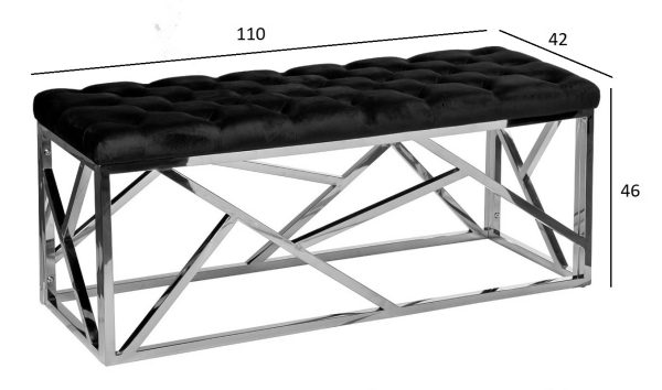 76ar-7160ban-chern-banketka-veljur-chernyjzoloto-1104246sm-4 76AR-7160BAN-CHERN Банкетка велюр черный/золото 110*42*46см — изображение 5