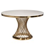 76AR-80551 Стол обеденный иск.мрамор Bianca Luna/зол d120*75