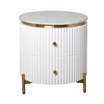 77IP-GD009-TUMB/1 Тумбочка 2 ящика с мраморной столешницей d51*55см