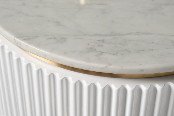 77IP-GD009-TUMB/1 Тумбочка 2 ящика с мраморной столешницей d51*55см — изображение 4