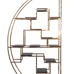 77IP-SH1003 Стеллаж-полусфера роз.золото/темн.шпон 120*45*230см