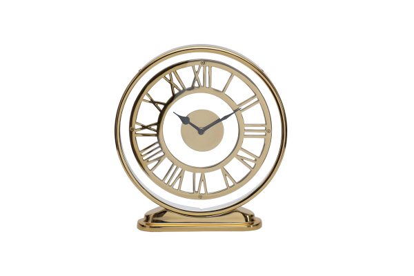 79MAL-5730-32G Часы настольные на подставке золото d30