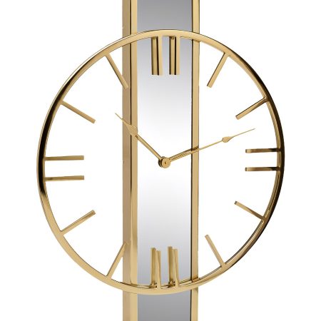 79MAL-5821-61G Часы с зеркальн. планкой цвет золото d46см