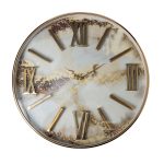 79MAL-5846-51G Часы настенные с разводами цвет золото 51см