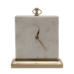 79MAL-5886-25 Часы настольные белый мрамор h25см