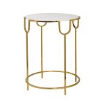 79MAL-7067 Стол журнальный с мраморной столешницей d45*60см