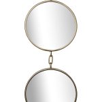 79MAL-9231-86G Зеркало на подвесе двойное рама металл. цвет золото d35см