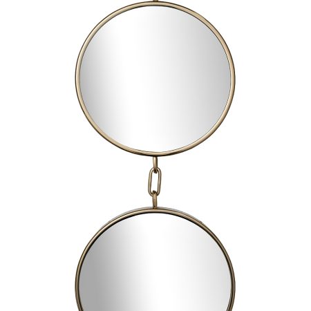 79MAL-9231-86G Зеркало на подвесе двойное рама металл. цвет золото d35см