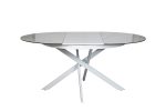 83MC-1907DT WH Стол обед.круг раскл.керам.бел. 170(120)*120*76см