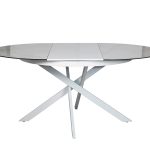 83MC-1907DT WH Стол обед.круг раскл.керам.бел. 170(120)*120*76см