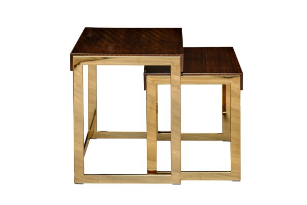 84HB-13STOL/ZH Стол журнальный тиковый шпон/лак, золото 45*45*60см — изображение 5