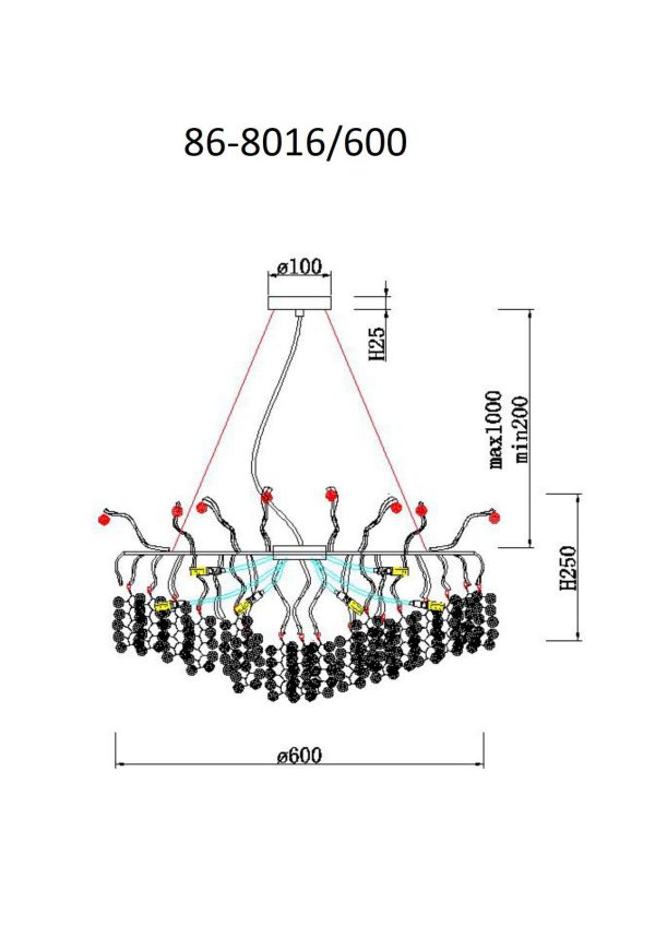 86-8016/600 Люстра "Монетки" стекло/металл шампань d60*h25см — изображение 2