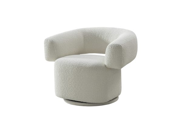87YY-23071 Кресло поворотное Lugano букле белое 90*76*68см — изображение 2