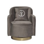 87YY-KRES-2182 SER Кресло вращающееся велюр серый 76*85*82см