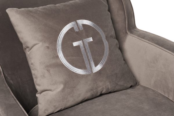 87YY-KRES-2182 SER Кресло вращающееся велюр серый 76*85*82см — изображение 4