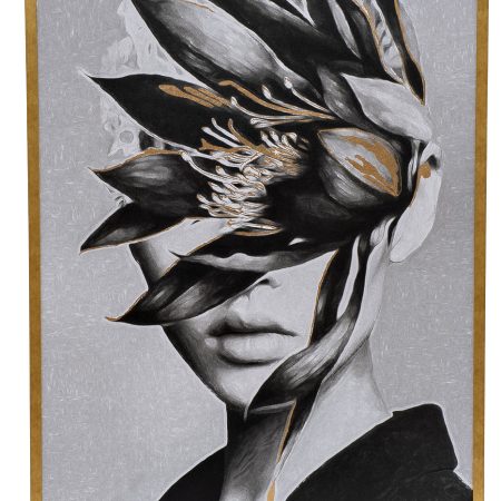 89VOR-GIRL FLOWER-1  Холст "Девушка с цветами-1" 110*80 см