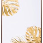 89VOR-MONSTERA GOLDEN-1 Холст "Золотые листья монстеры-1" 100х70 см