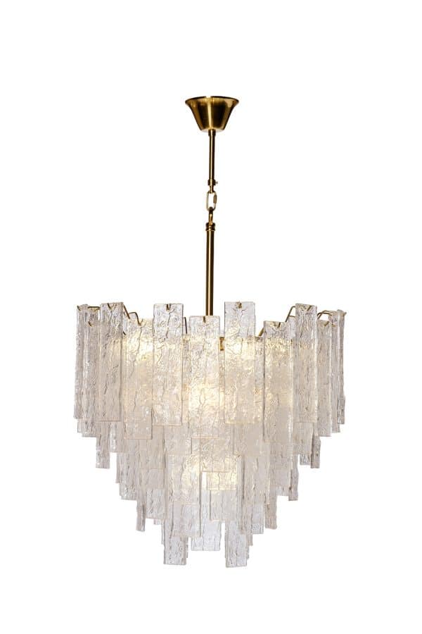 91GH-1014-8 Люстра потолочная "Ice" рифленое стекло/латунь d.53см h.68см