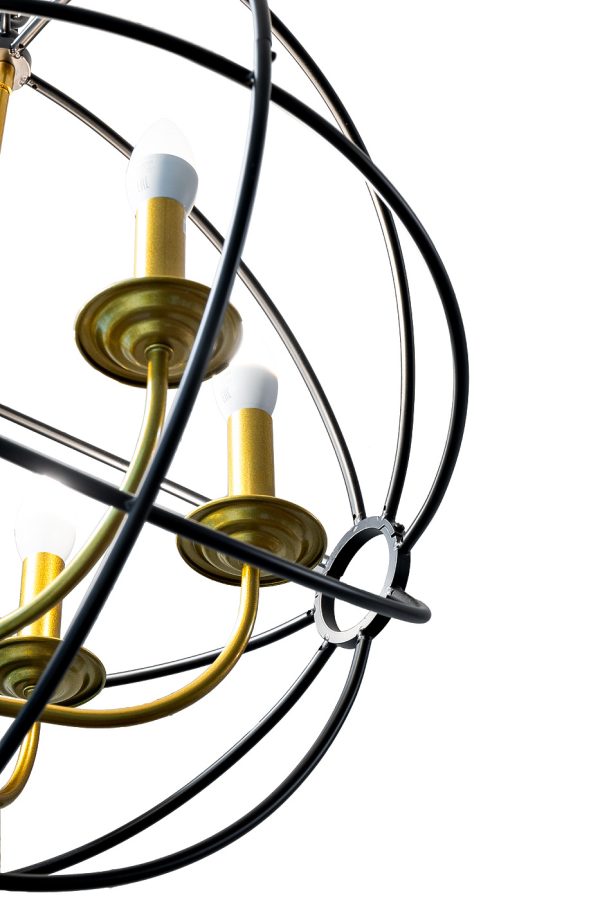 91GH-2020-6 Лампа потолочная Сфера латунь/черный d.56см h.60см — изображение 2