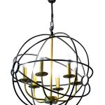 91GH-2020-6 Лампа потолочная Сфера латунь/черный d.56см h.60см