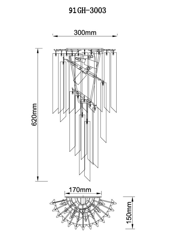 91GH-3003 Бра, хром 30*60см — изображение 3