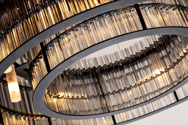 91GH-80567 Люстра подвесная чёрный/стекло прозрач. d70*h150см — изображение 2