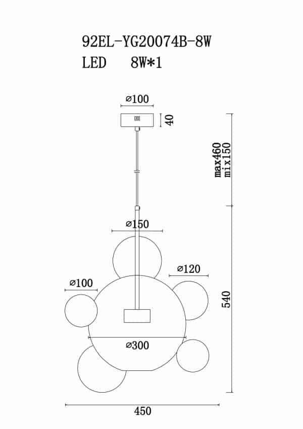 92EL-YG20074B-8W Светильник потолочный латунь d.30см — изображение 3