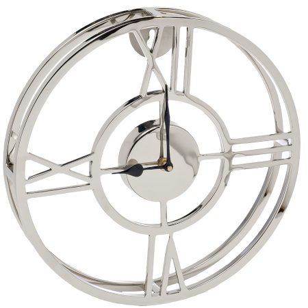 94PR-22153 Часы настенные металл. круглые  цвет хром d50см