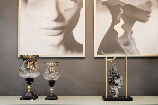 94PR-7889A Подсвечник стеклянный "Шах" L на поставке d19*40см — изображение 2