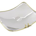 95IM-0072L Блюдо прямоугольное на ножках "Birds" нерж.сталь 32*25*5см