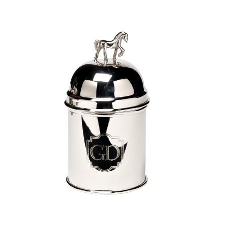 95IM-1253S Емкость д/хранен."Horse" нерж.сталь цвет хром d8*15см