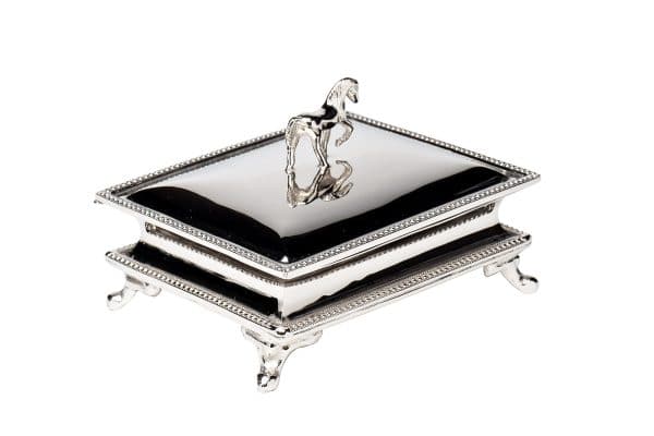 95IM-1308  Шкатулка "Horse" нерж. сталь цвет хром 12*10*8