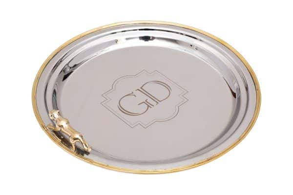 95IM-16520 Поднос круглый "Леопард" нерж.сталь d30см