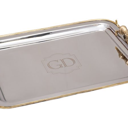 95IM-16523 Поднос прямоуг. "Леопарды" нерж.сталь 48*35*7см