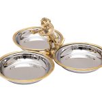 95IM-16528 Менажница "Леопард" 3 чаши н/ж сталь d24*11см