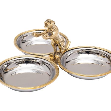 95IM-16528 Менажница "Леопард" 3 чаши н/ж сталь d24*11см