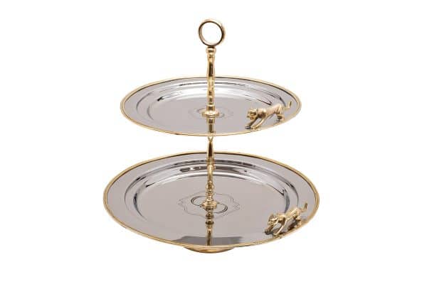 95IM-16529 Подставка для закусок "Леопарды" нерж.сталь 32*32*34см