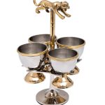 95IM-16533 Подставка для яиц "Леопард" латунь цвет хром d11*18см