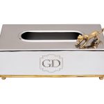 95IM-16537SS Салфетница "Леопард" цвет хром 24*13*11см