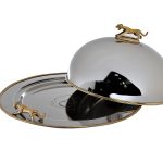 95IM-16540 Блюдо с крышкой "Леопард" цвет хром d32*17см