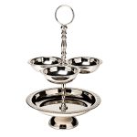 95IM-2191 Подставка д/закусок двухуровневая  н/ж сталь d24*37см