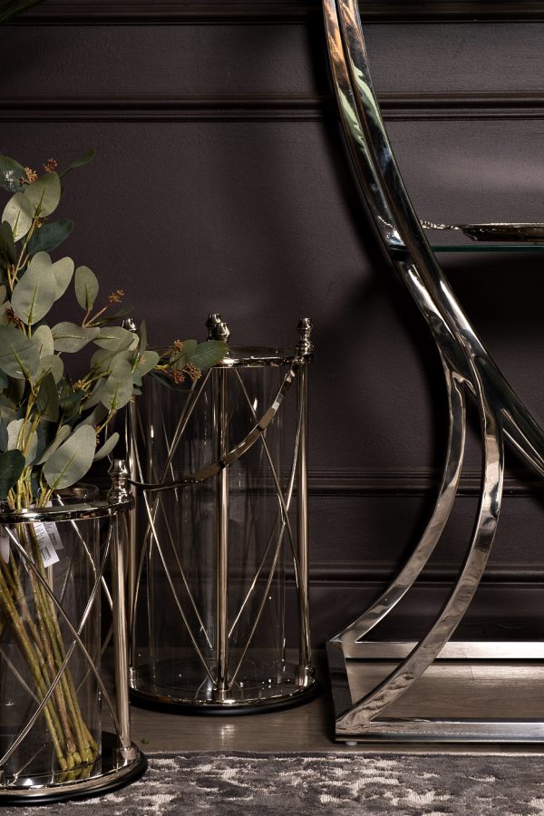 95IM-4590M Подсвечник нерж. сталь/стекло 31*26*36см — изображение 2