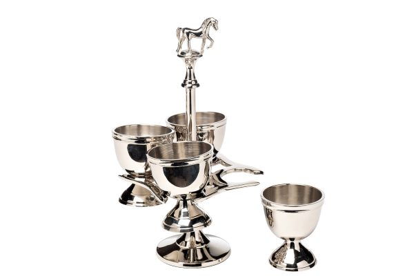 95IM-5436 Подставка для яиц "Horse" латунь цвет хром d10*18см — изображение 2