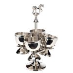 95IM-5436 Подставка для яиц "Horse" латунь цвет хром d10*18см