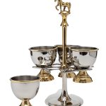 95IM-5436/1 Подставка для яиц "Horse" латунь цвет хром/золото d10*18см