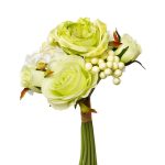 9F28018-4673 Букет розы-пионы бело-зеленый 30см (24)