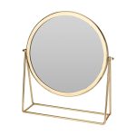 A16000110 Зеркало настольное  металл. цвет золото 33*9*38см